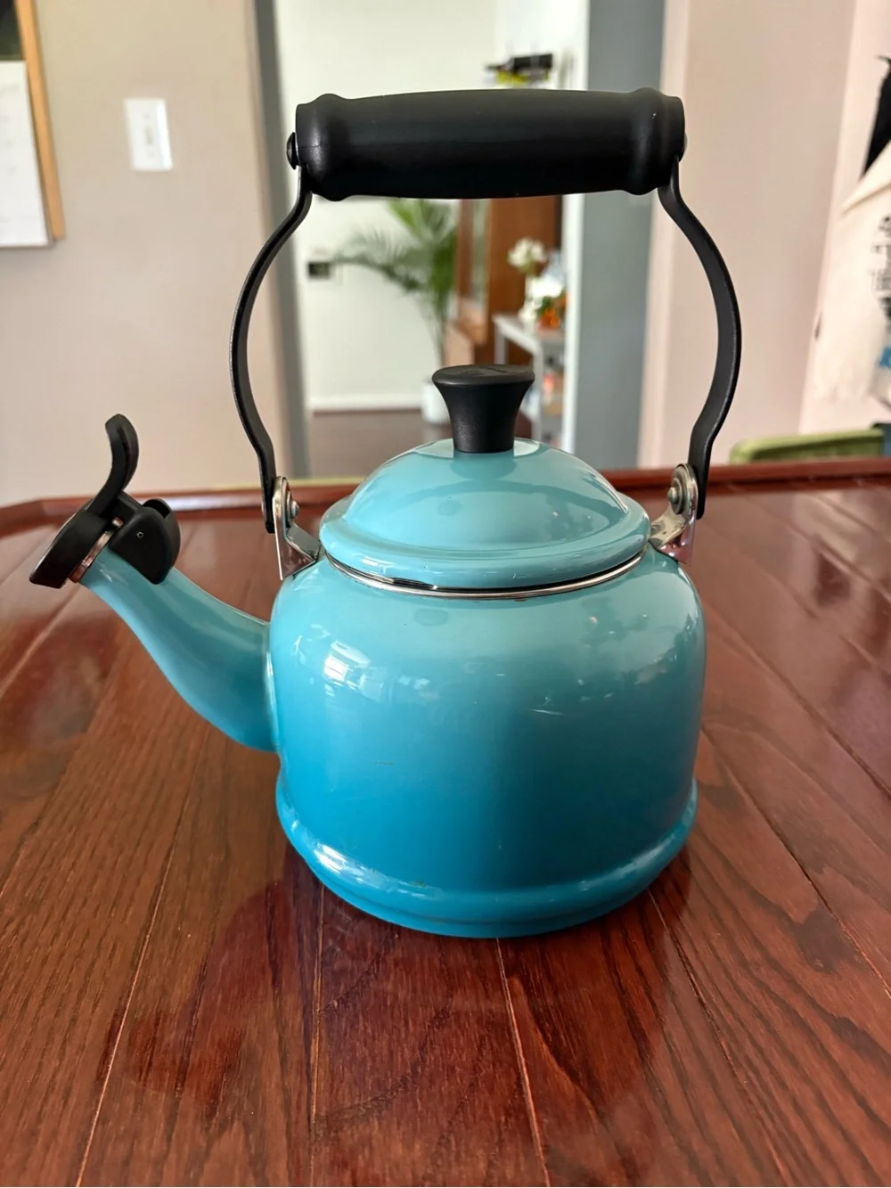 Le Creuset Tea Kettle Caribbean 1.25qt - Picture 2 of 7